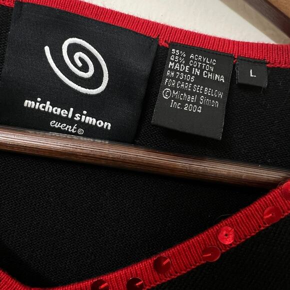 Vintage Michael Simon Womens Christmas Knit Sweater Large Sequin Presents Gifts - Picture 5 of 10